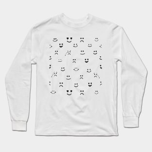 Faces, smiley face, eyes emotion Long Sleeve T-Shirt